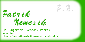 patrik nemcsik business card